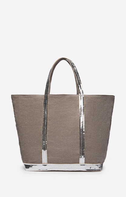 Dissipate Counsel Recite Linen and Sequins XL Cabas Tote Made In France Calcaire , Vanessa Bruno