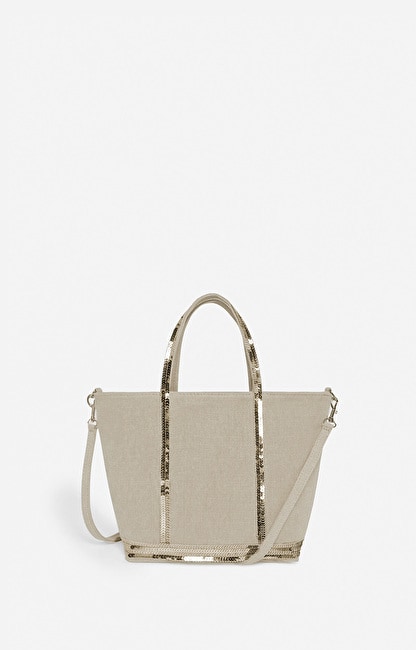 Linen S Cabas Tote : Carried by Hand or on the Shoulder