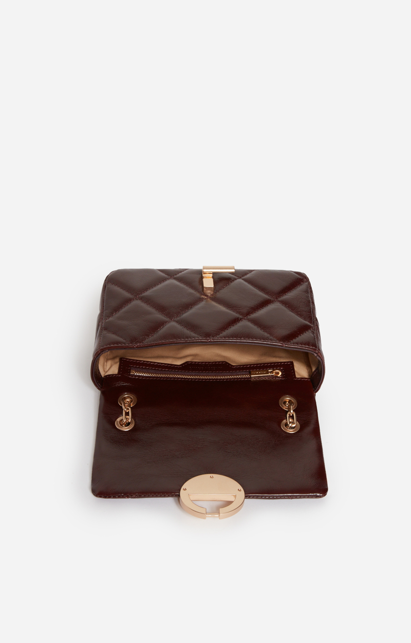Medium Leather Moon Bag Made In Italy Chocolate ,
