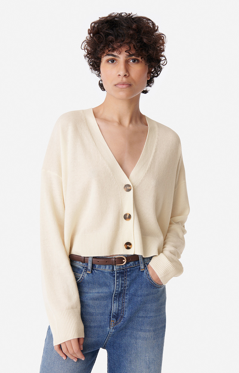 Cardigan Caren Pfleger - Laine Lurex Noir/marron/argent - Taille 42 - Occasion Très Bon état
