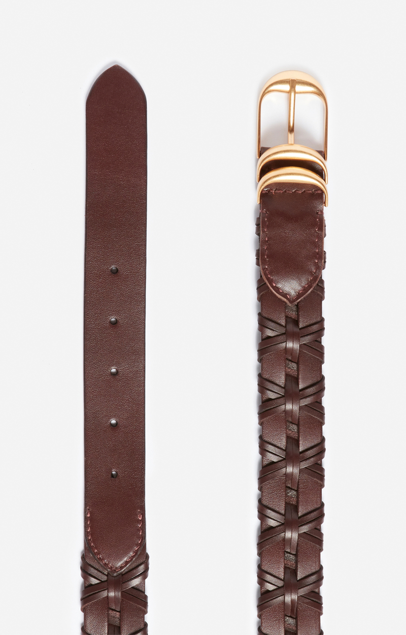 Brown Braided Leather Belt 30Mm Cowhide leather Classic  display picture 2