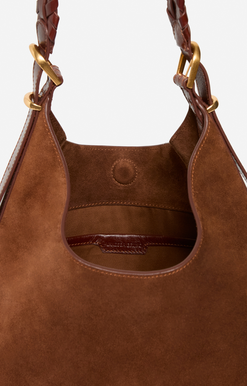 Large Calf Leather Jess Hobo Bag Made in Italy Cognac  Barbarossa Italian Leather Hobo Large Shoulder Bag main image 0