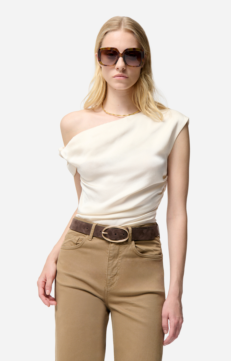 Top Vanessa Bruno Taille 1 - Coton/polyester, Couleur écru, Occasion Très Bon état