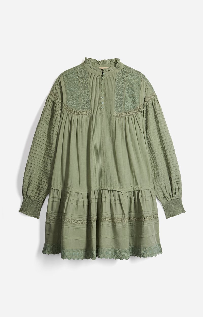 vanessa bruno green dress Diane Cotton blend Almond , Afghan black frock for wedding