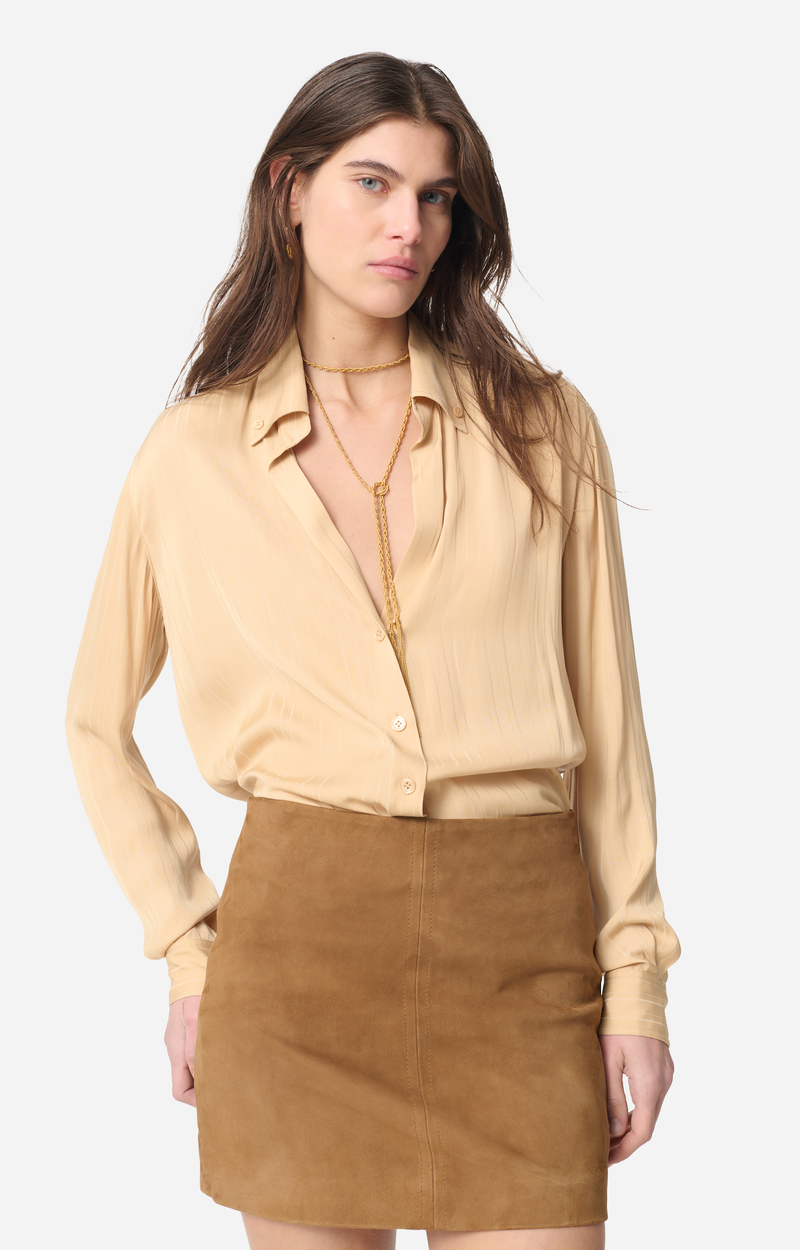 T-shirt Vanessa Bruno Femme - Taille 1 (36 FR) - Couleur Taupe - Laine - Excellent état