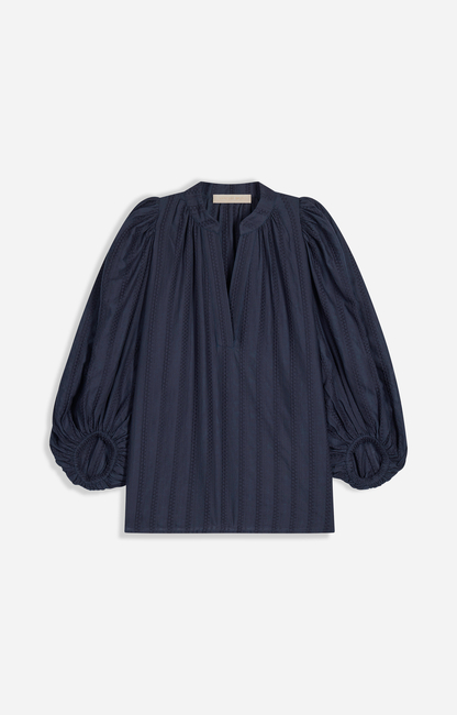 Halisson Blouse Embroidered cotton, butterfly sleeves, lace